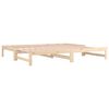 vidaXL Day Bed Natural Wood Solid Pine Wood 2x Extendable Day Bed