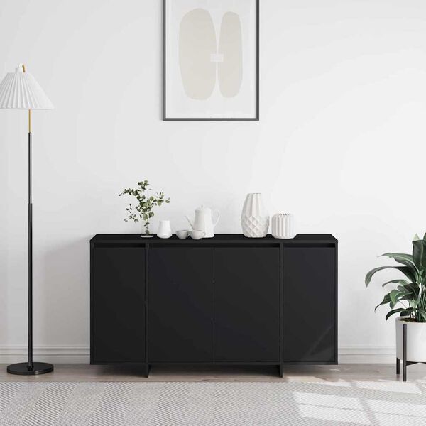 vidaXL Sideboard Black 53.15 x 16.14 x 29.53 in Engineered Wood