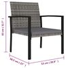 vidaXL Dining Set Grey and Black Poly rattan, powder-coated steel Medium