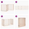 vidaXL Dog Gate with Door Foldable 4 Panels 126.0 " Poplar Wood
