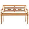 vidaXL Batavia Bench with Taupe Cushion 59" Solid Teak Wood