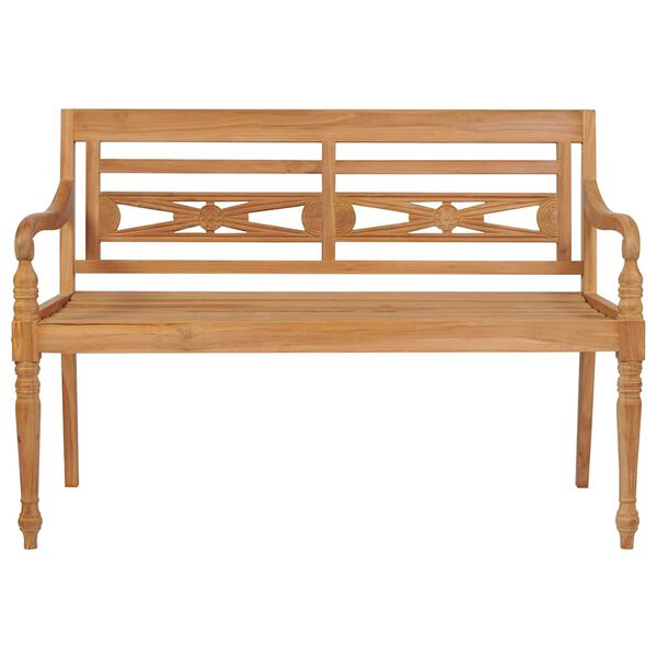 vidaXL Batavia Bench with Taupe Cushion 59" Solid Teak Wood