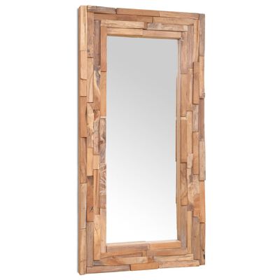 vidaXL Decorative Mirror Teak 47.2"x23.6" Rectangular