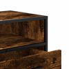 vidaXL TV Cabinet Smoked Oak Engineered Wood, Metal TV Cabinet