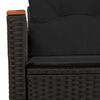 vidaXL Garden Sofa Black PE rattan, powder-coated steel, solid acacia wood