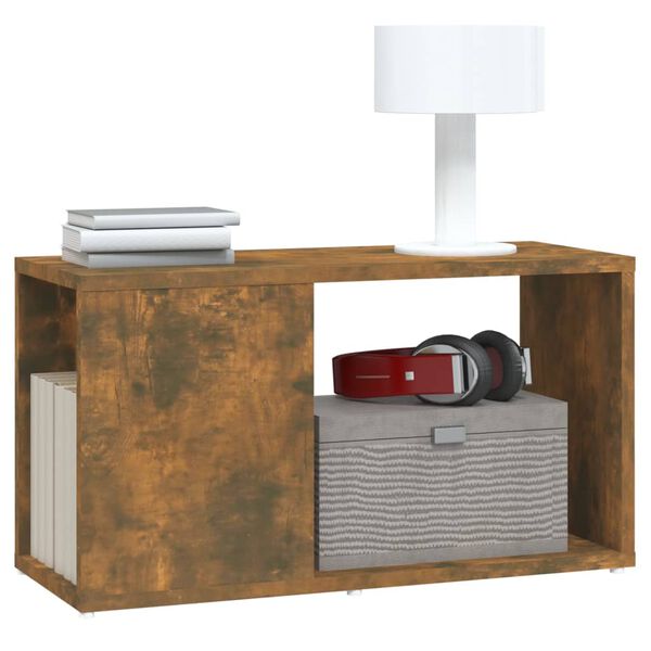 vidaXL TV Cabinet Smoked Oak Engineered Wood Medium TV Cabinet Simple