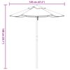 vidaXL Garden Umbrella Blue and white Polyester cover, Hardwood pole