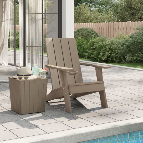 vidaXL Garden Adirondack Chair Light brown Polypropylene (PP) Medium