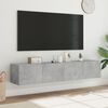 vidaXL TV Wall Cabinet Set of 2 Concrete Grey Engineered Wood Floating