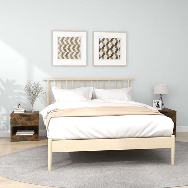 vidaXL Bedside Cabinet Set of 2 Smoked Oak Engineered Wood