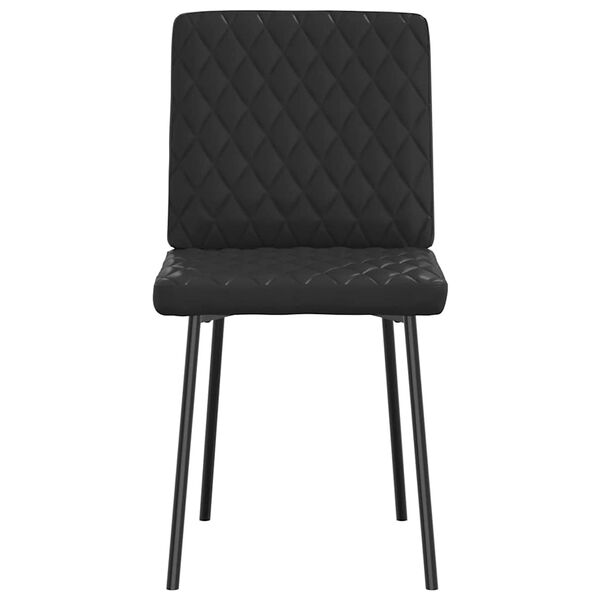 vidaXL Dining Chair Set of 6 Black Faux leather, plywood, metal