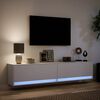 vidaXL TV Wall Cabinet White Engineered Wood Large TV Wall Cabinet