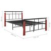 vidaXL Bed Frame Black, Oak Powder-coated metal, Solid oak wood