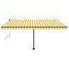 vidaXL Retractable Awning Yellow and white Powder-coated aluminum