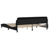vidaXL Bed Frame Black Faux leather, metal, solid pine wood, plywood