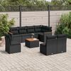 vidaXL Garden Sofa Set Black PE rattan Large Removable Covers