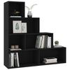 vidaXL Book Cabinet Black Engineered Wood Book Cabinet Rectangular