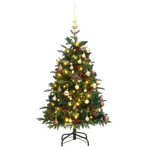 vidaXL Artificial Hinged Christmas Tree Green PVC, PE, iron 4.9 feet