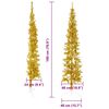 vidaXL Slim Artificial Half Christmas Tree Gold PVC Skinny