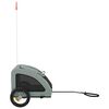 vidaXL Pet Bike Trailer Grey Oxford fabric Fits pets up to 66 lbs