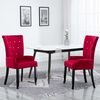 vidaXL Dining Chair with Armrests Red Velvet