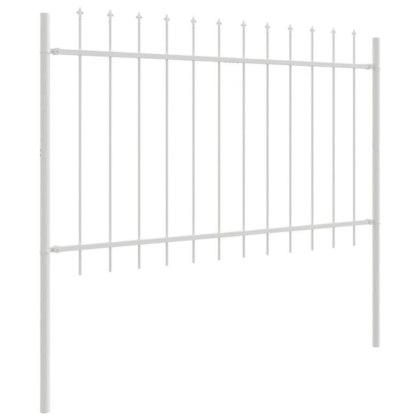 vidaXL Garden Fence 7 pcs White 39.04 x 3.94 ft Powder-coated Steel