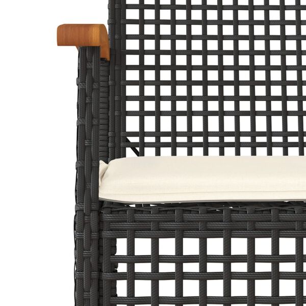 vidaXL Garden Dining Set Black, Cream White