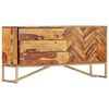 vidaXL Sideboard Brown Solid Acacia wood and brass powder-coated iron