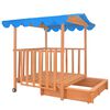 vidaXL Playhouse With Sandbox Natural with blue roof Fir wood Medium