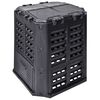 vidaXL Compost Bin Black Plastic Large Square Modern Style
