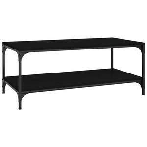 vidaXL Coffee Table Black Engineered wood, steel Medium Adjustable Legs