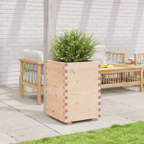 vidaXL Garden Planter Natural Wood Solid pine wood Medium Durable