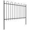 vidaXL Garden Fence with Hoop Top Steel 701.3"x47.2" Black