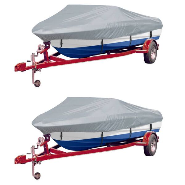 vidaXL Boat Covers 2 pcs Grey Length 192.1 - 222.0 " Width 94.1 "(2x90428)