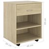 vidaXL Storage Cabinet Sonoma Oak Engineered Wood Medium Lockable Wheels