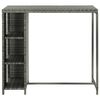 vidaXL Bar Table Grey PE Rattan, Steel 47.2 x 23.6 x 43.3 in Bar Table