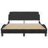 vidaXL Bed Frame Black Faux leather with metal and solid pine wood Double
