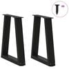 vidaXL Dining Table Leg Set of 2 Black Powder-coated steel Medium