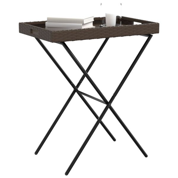 vidaXL Folding Tray Table Brown
