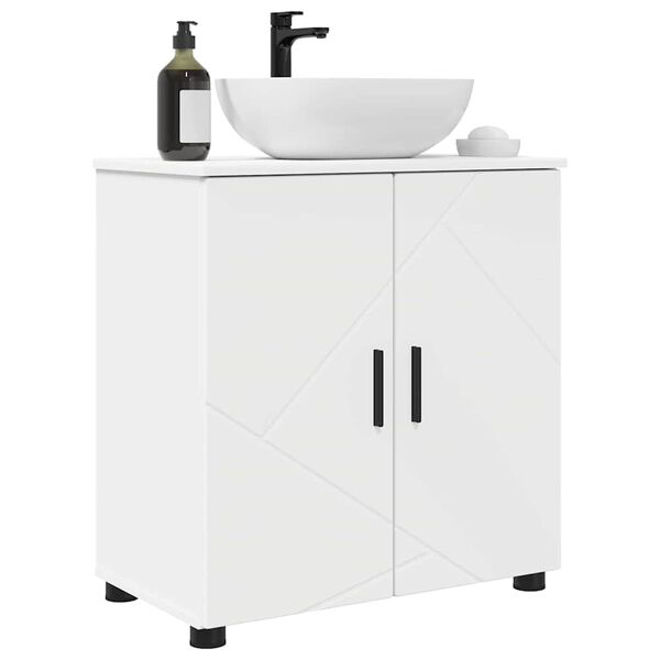 vidaXL Bathroom Cabinet with Storage White 24.02 x 13.78 x 25.20 in