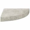 vidaXL Wall Corner Shelf Set of 2 Concrete grey Honeycomb MDF, metal
