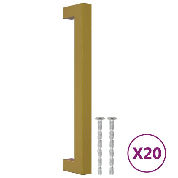 vidaXL Cabinet Handle Set of 20 Gold Stainless steel