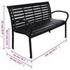 vidaXL Garden Bench Black WPC (Wood Plastic Composite), Steel 116 cm wide