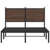 vidaXL Bed Frame Brown Oak Steel, Engineered Wood Small Double Bed Frame