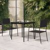 vidaXL Garden Dining Table Black Powder-coated steel, glass