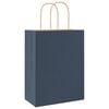 vidaXL Paper Bags 250 pcs with Handles Blue 8.3x4.3x11.0"
