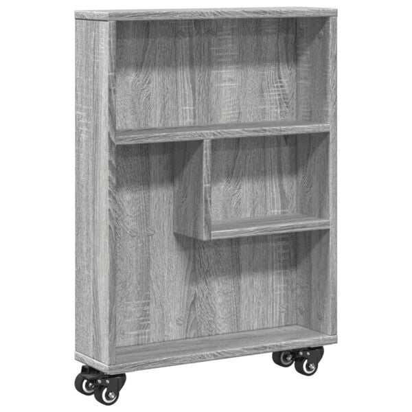 vidaXL Narrow Storage Trolley Grey sonoma Engineered wood Slim, Narrow