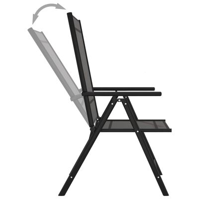 vidaXL Folding Patio Chairs 6 pcs Textilene Black