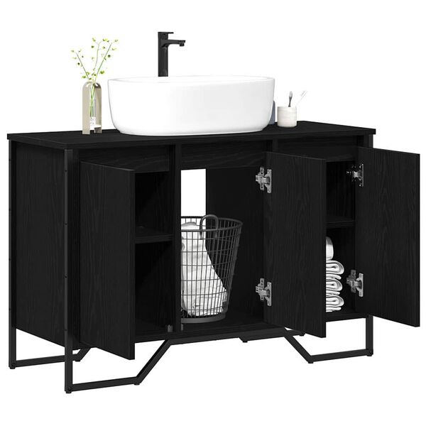vidaXL Sink Cabinet Other Black Oak 91 x 35 x 60 cm Engineered wood