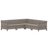 vidaXL Garden Lounge Set Grey PE rattan, powder-coated steel Large